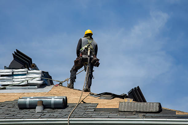 Professional Gutter Installation technician working in Tarawa Terrace, NC